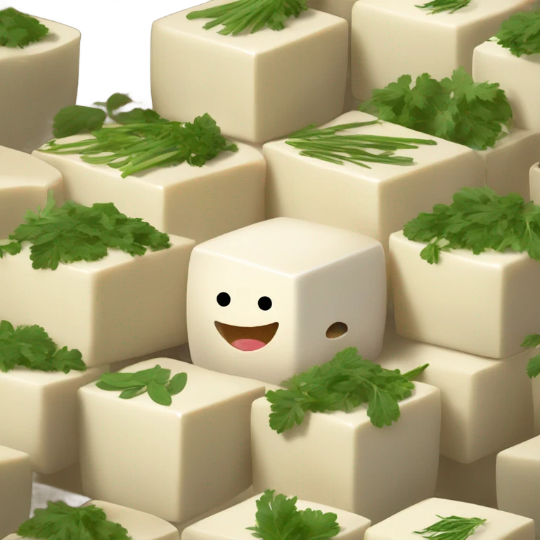 Tofu Cube with Garnish emoji