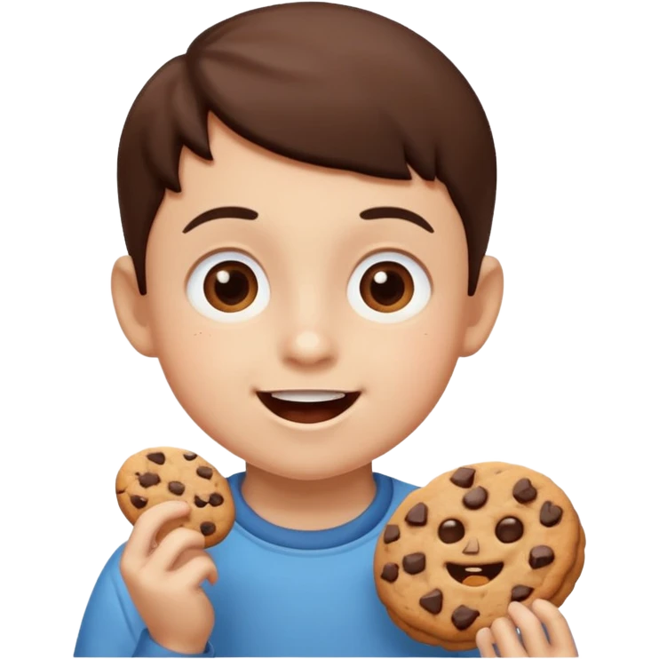 67 kid eating cookies emoji
