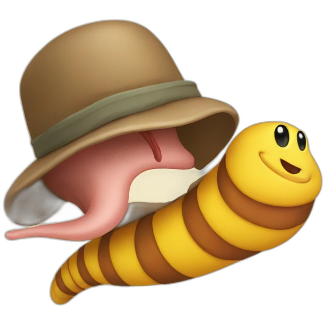 earthworm with yellow hat emoji