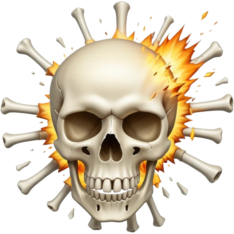 a skull getting blown up emoji