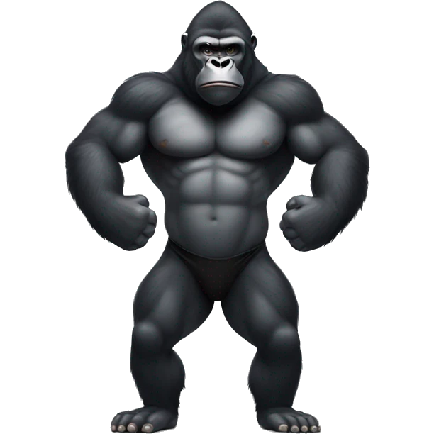 Gorilla doing a standing bodybuilding pose emoji