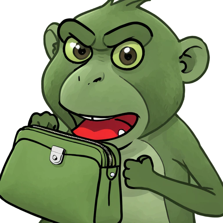 Angry Monkey Stealing Purse emoji