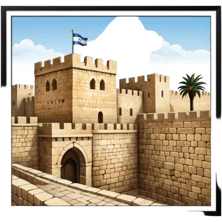 emoji highlighting the old city wall of Jerusalem with Jerusalem stone without borders on the emoji emoji