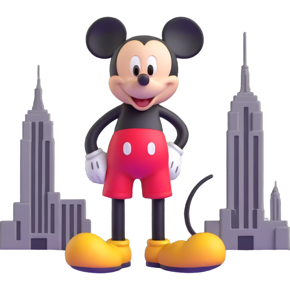 Mickey Mouse with the Empire State Building emoji