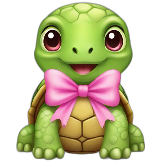 turtle with a pink bow emoji