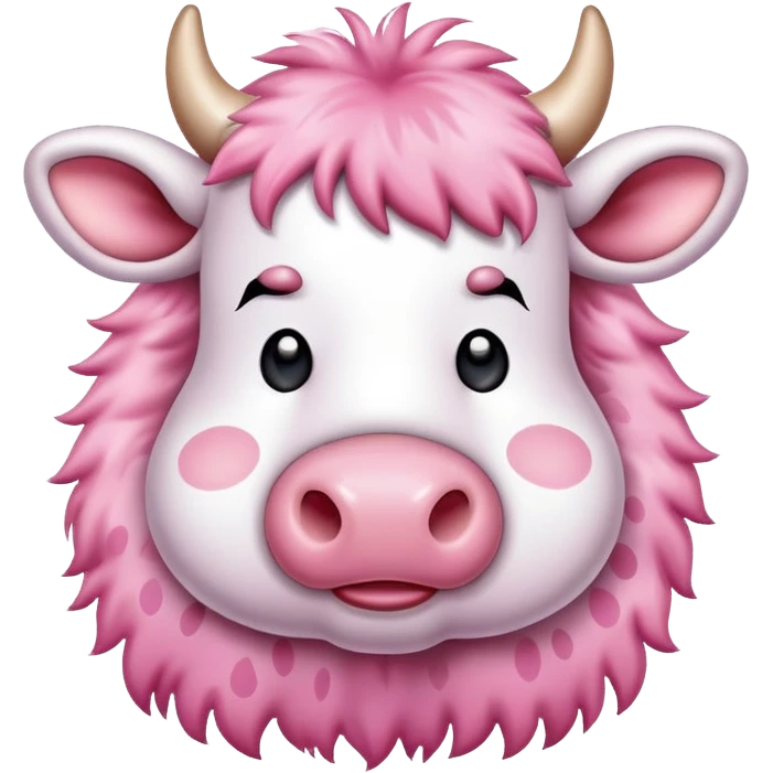 Cute pink cow emoji