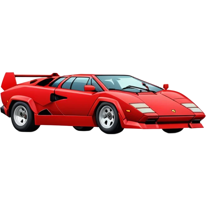 Make the red Lamborghini Countach even more minimalist and emoji-like emoji