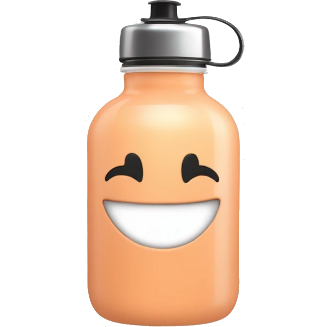 Waterbottle peach screw top silver lid emoji