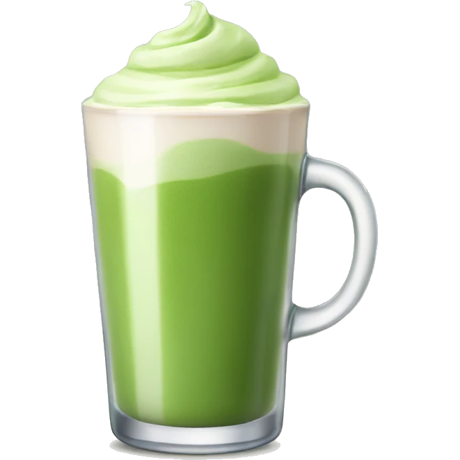 Matcha latte in a glass emoji