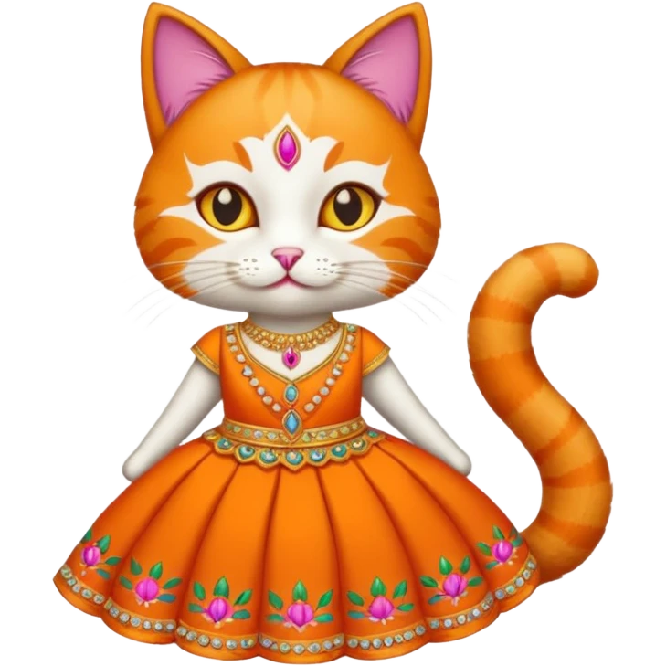 Cat wearing lehnga emoji