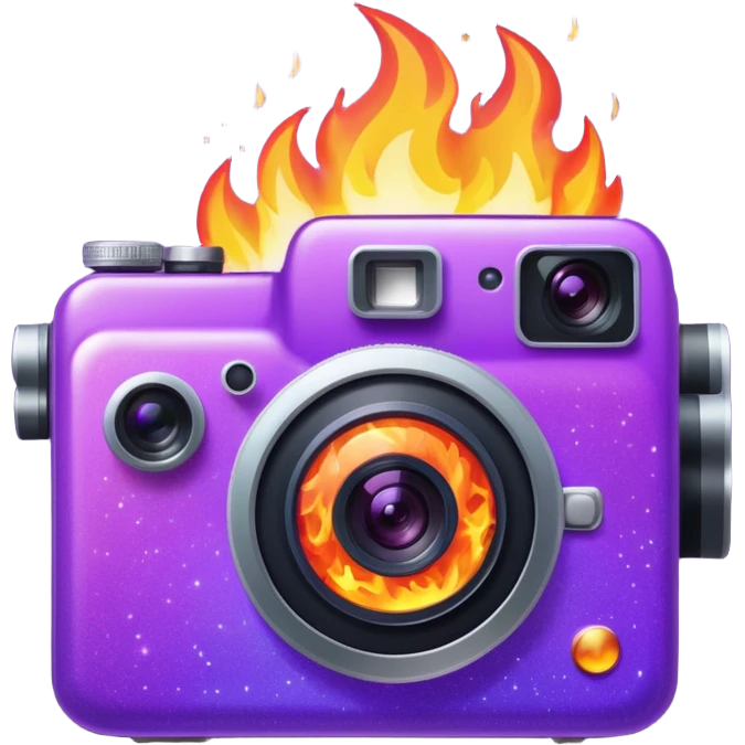 Glitter Fire Camera Purple emoji