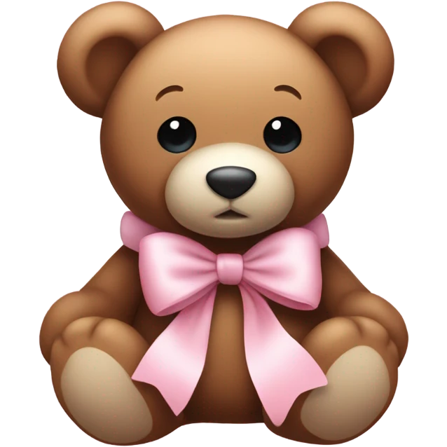 teddy bear with light pink bow emoji
