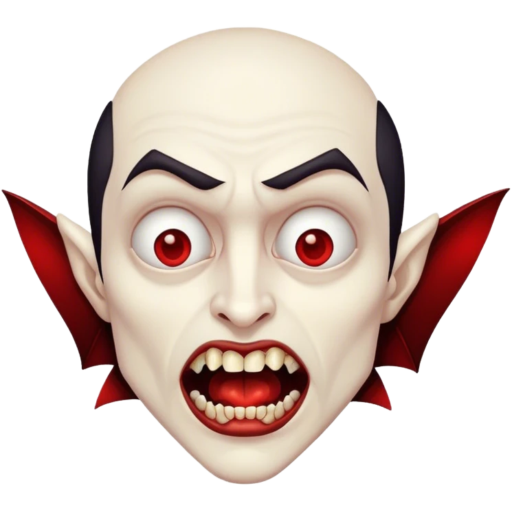 A vampire biting its lip  emoji