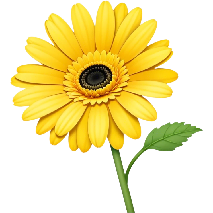 single Light Yellow Gerbera Daisy, straight stem emoji