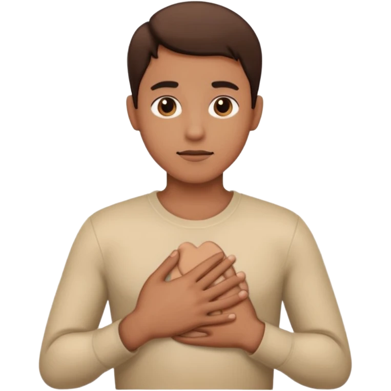 Mano al pecho emoji