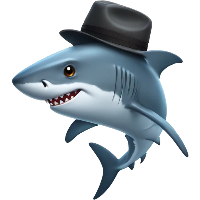 shark with hat emoji