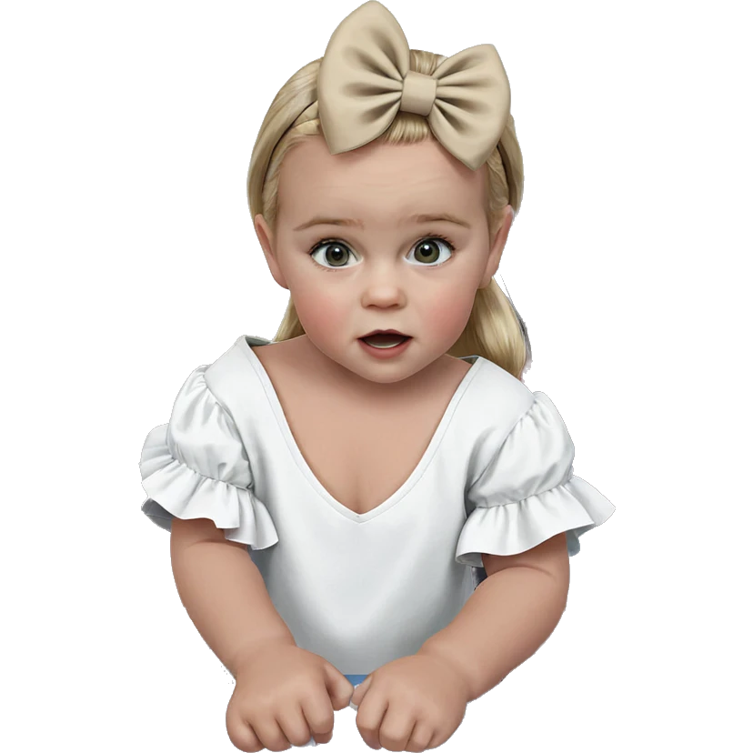 blonde girl with hair bow emoji