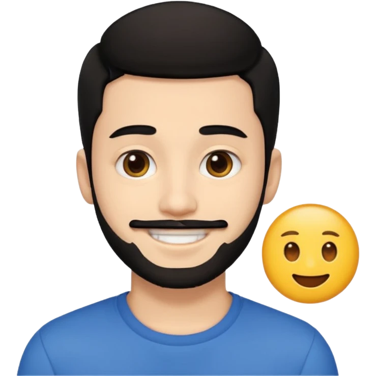 ein junge 20 jahre bisschen bart nur unten wenig und schwarze haare braune augen ein emoji boy  emoji