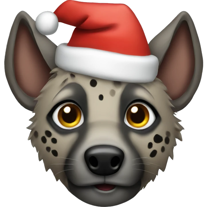 Hyena wearing Santa hat emoji
