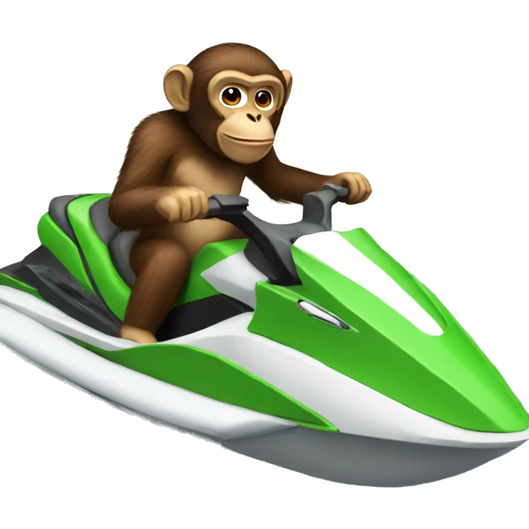 Monkey riding a jetski emoji