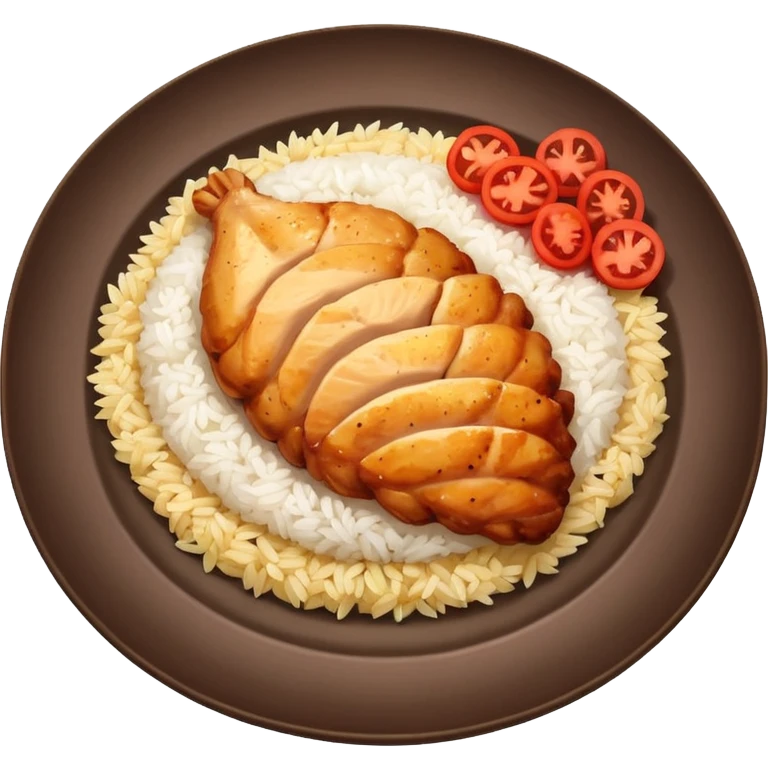 Rice and chicken breast  emoji