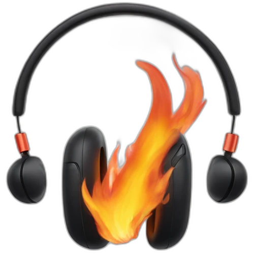 Wearing AirPods Max ears on fire emoji