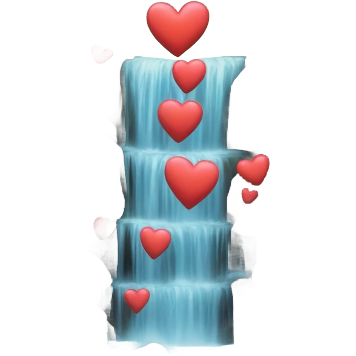A waterfall but instead of water it’s a bunch of hearts  emoji