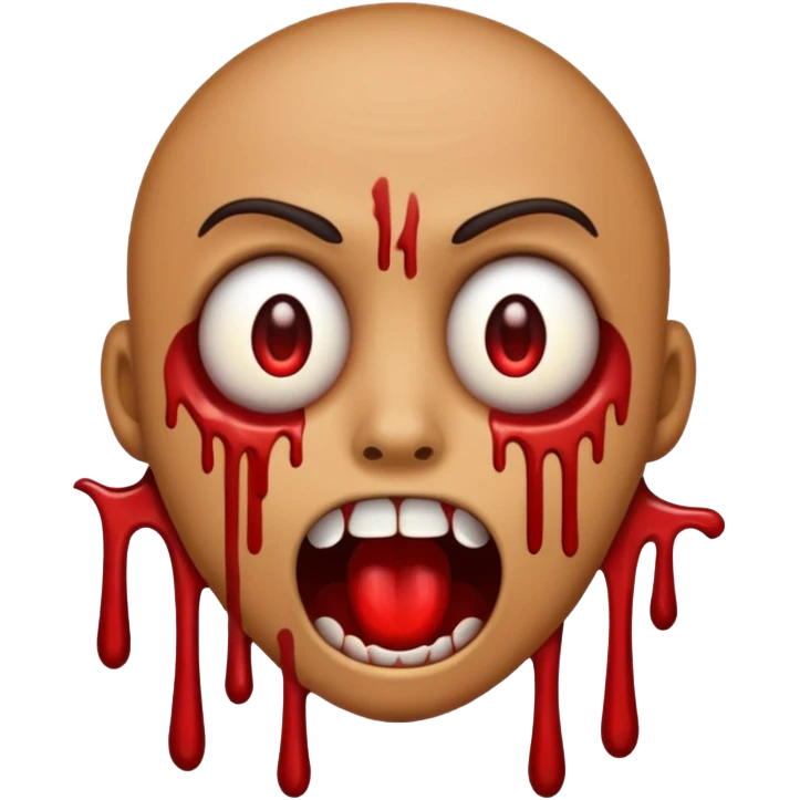 A emoji who is scary with blood emoji