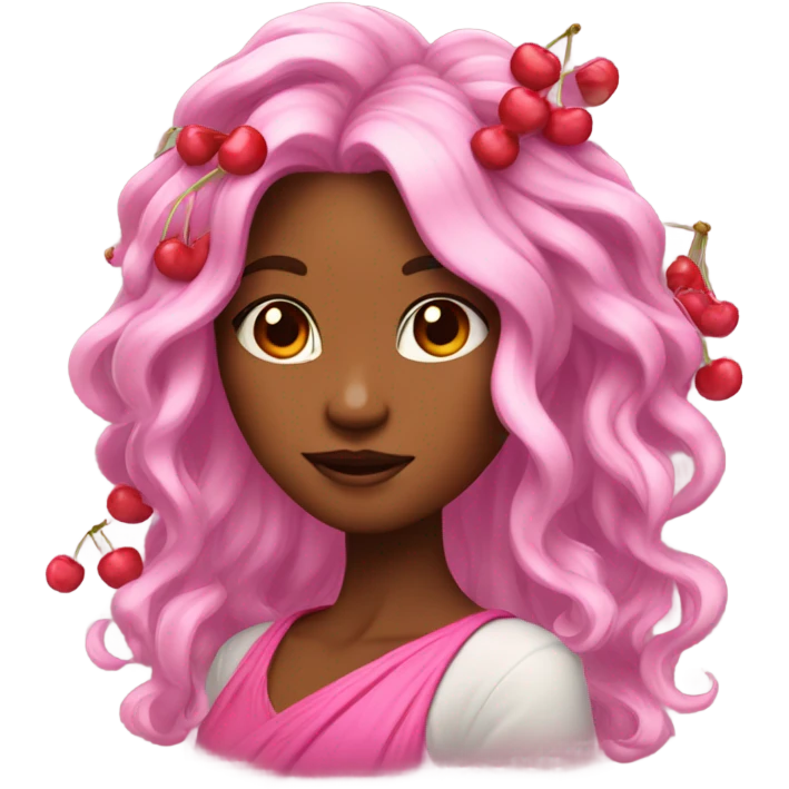 Cherry with beautiful hair emoji