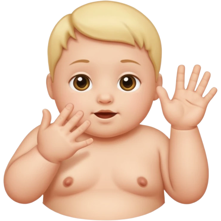 Baby with one small and one large hand emoji