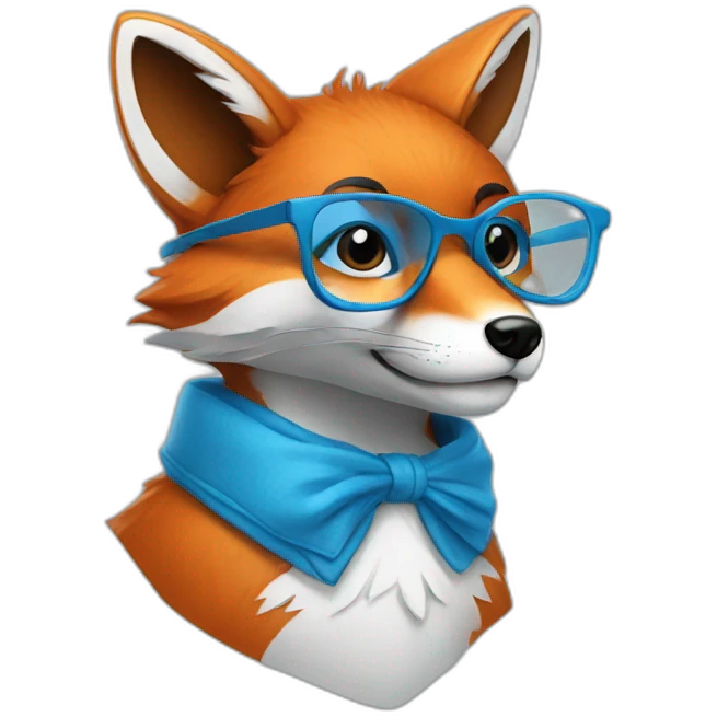 A Fox with blue glasses emoji