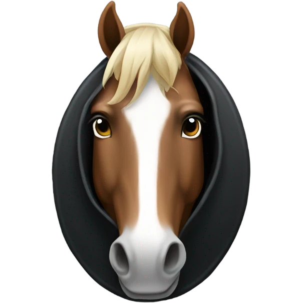 A horse with a black jacket  emoji