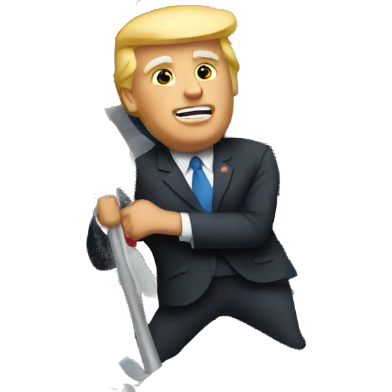 Trump holding an America flag emoji