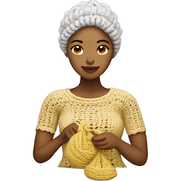 Mulher crochetando  emoji