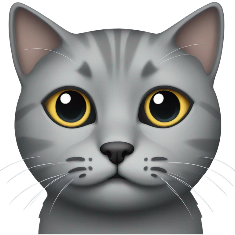 Grey Scottish cat with one eye  emoji