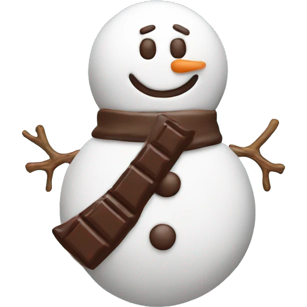 chocolate shaped snowman emoji
