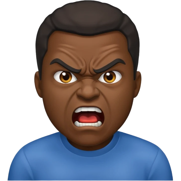 angry shouting black man emoji