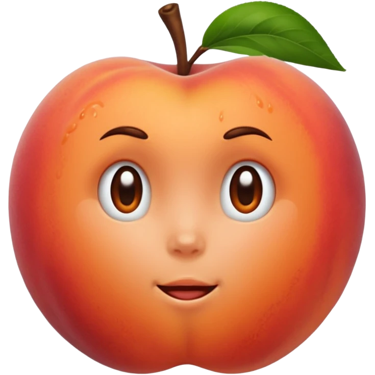 A peach with handmarks with hair emoji