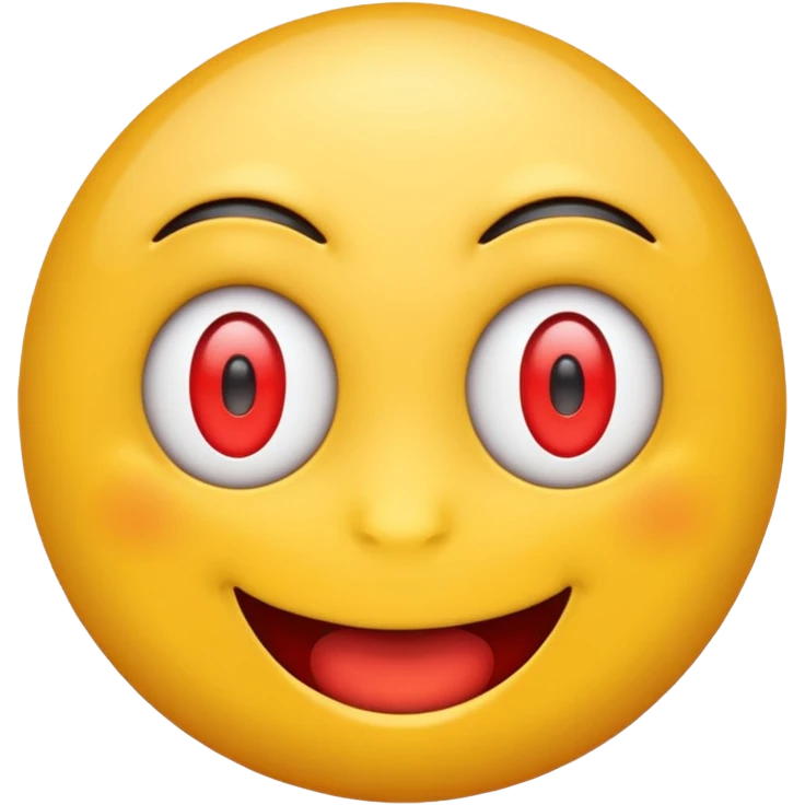 emoji with red eyes grinning emoji