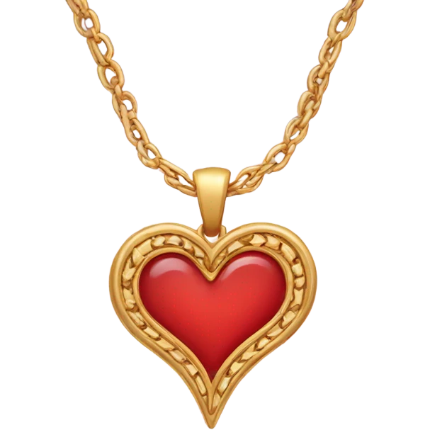 necklace with heart pendant emoji