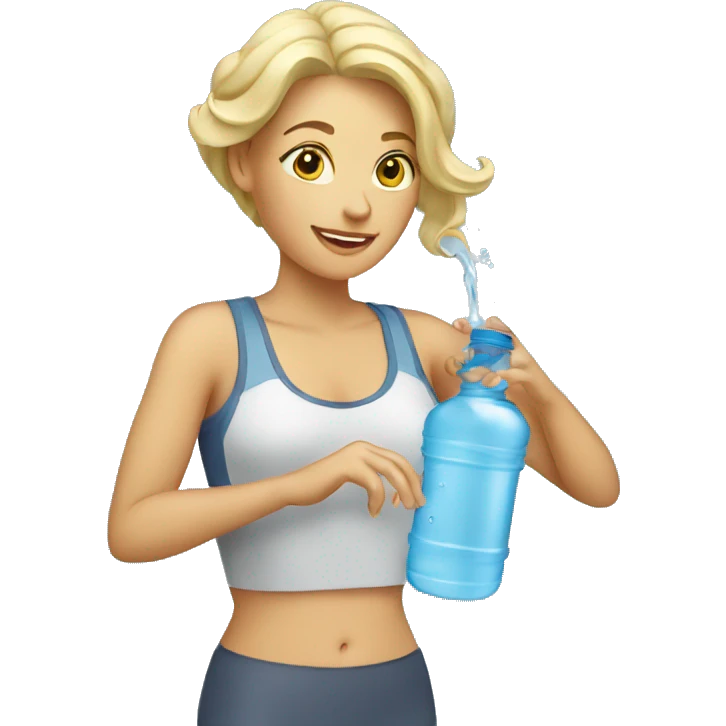 woman drinking water bottle emoji
