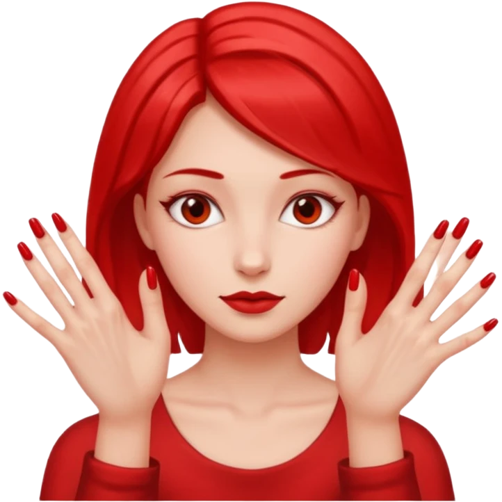 Girl with two hands in front no flowers and make them at different levels emoji