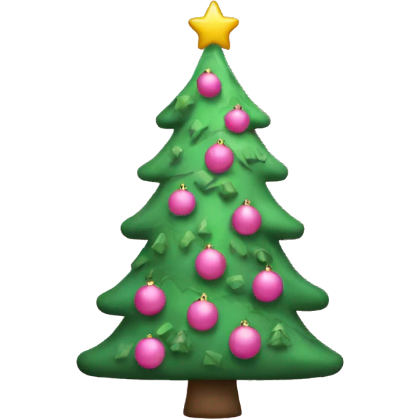 Pink Christmas tree emoji