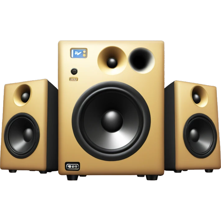 a pair of studio monitors with 2 woofers each  emoji