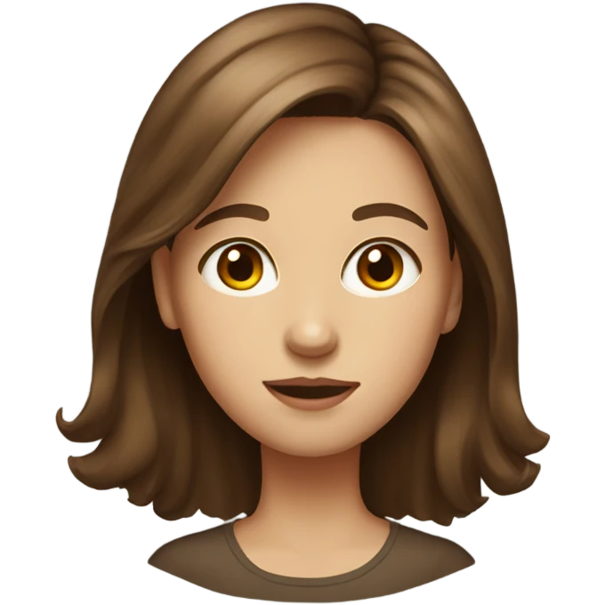 brown hair portrait of girl emoji