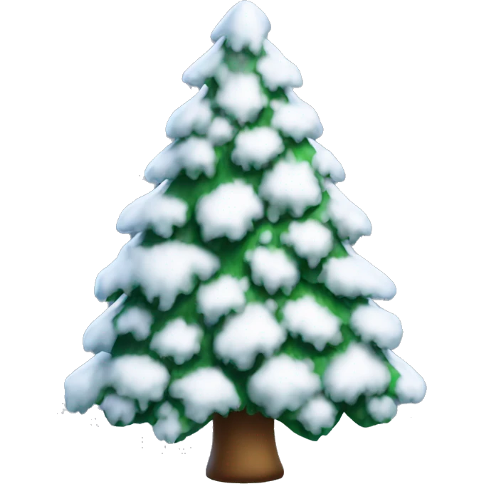 a Christmas tree covered with snow  emoji