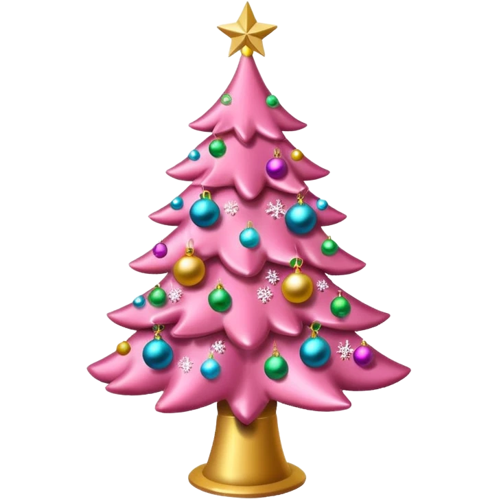 Make a pink Christmas tree emoji