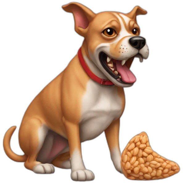 devil dog with a peanut emoji