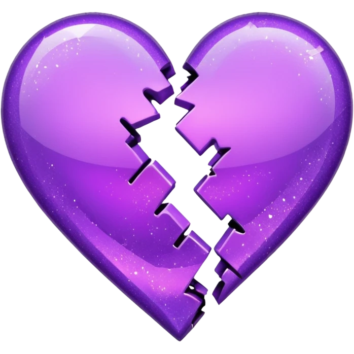 glitterpurple broken heart emoji