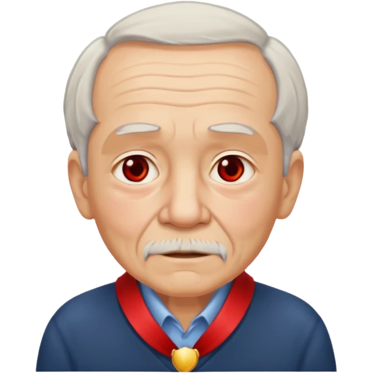 old man with red necklaced emoji